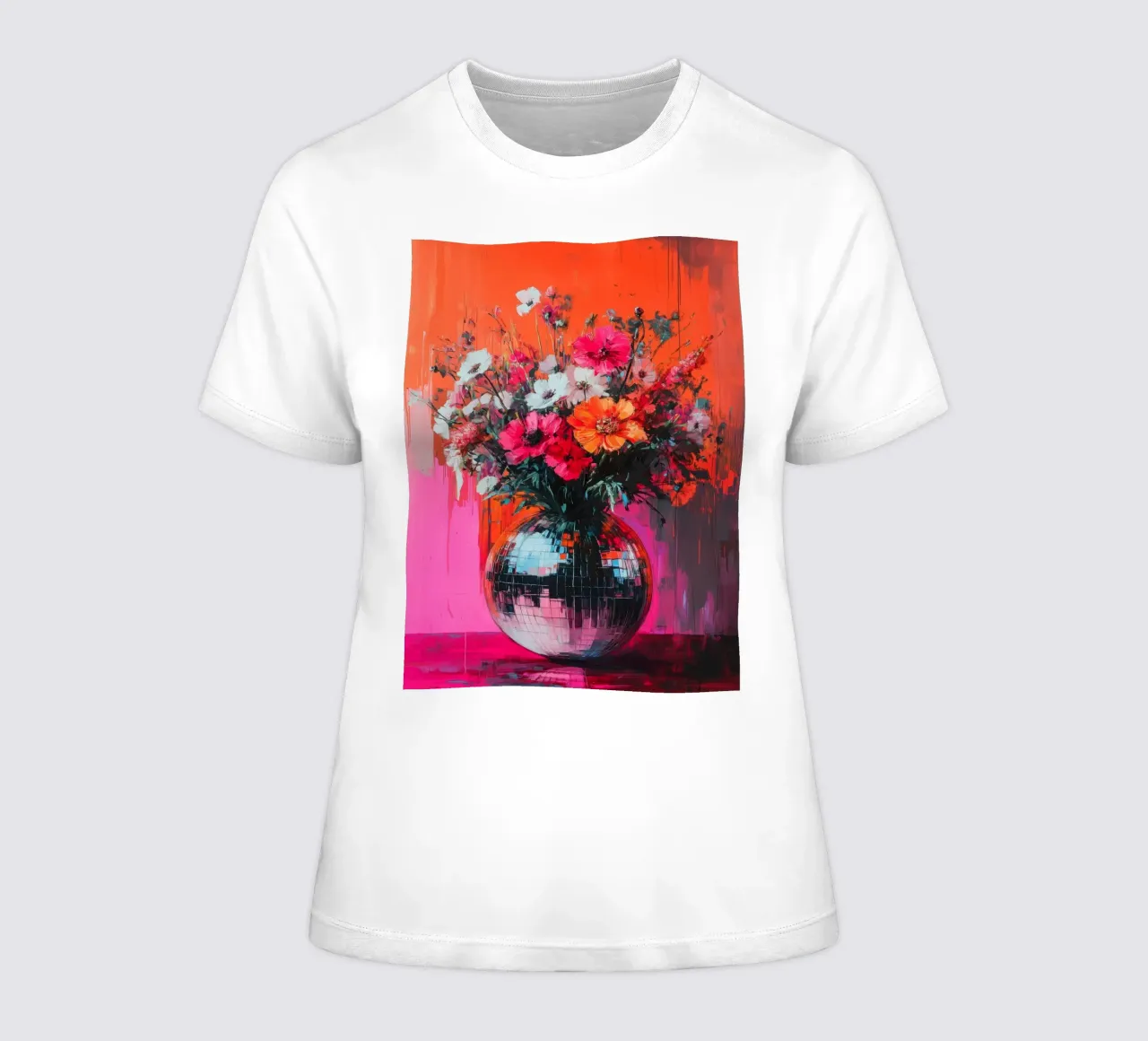 Disco flowers 2 women's fitted t-shirt by Katja Stehle Design