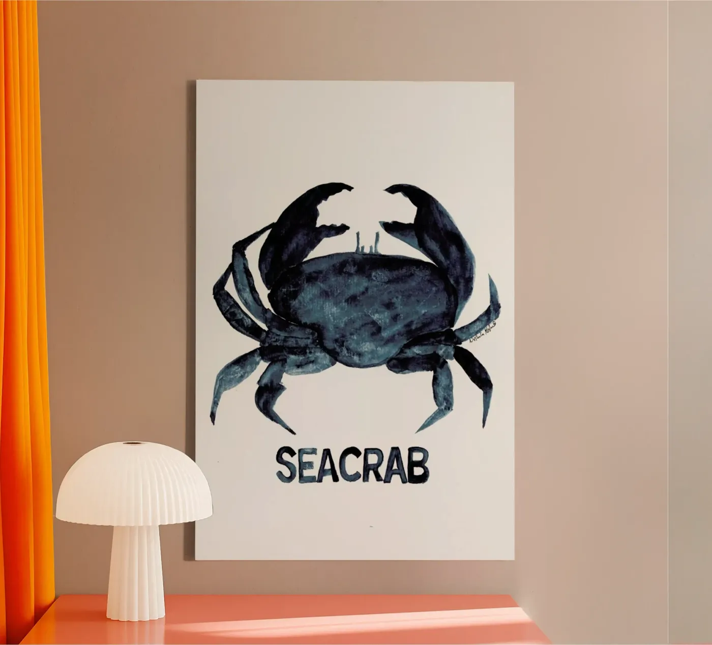 Seacrab canvas van Nathys_illustration