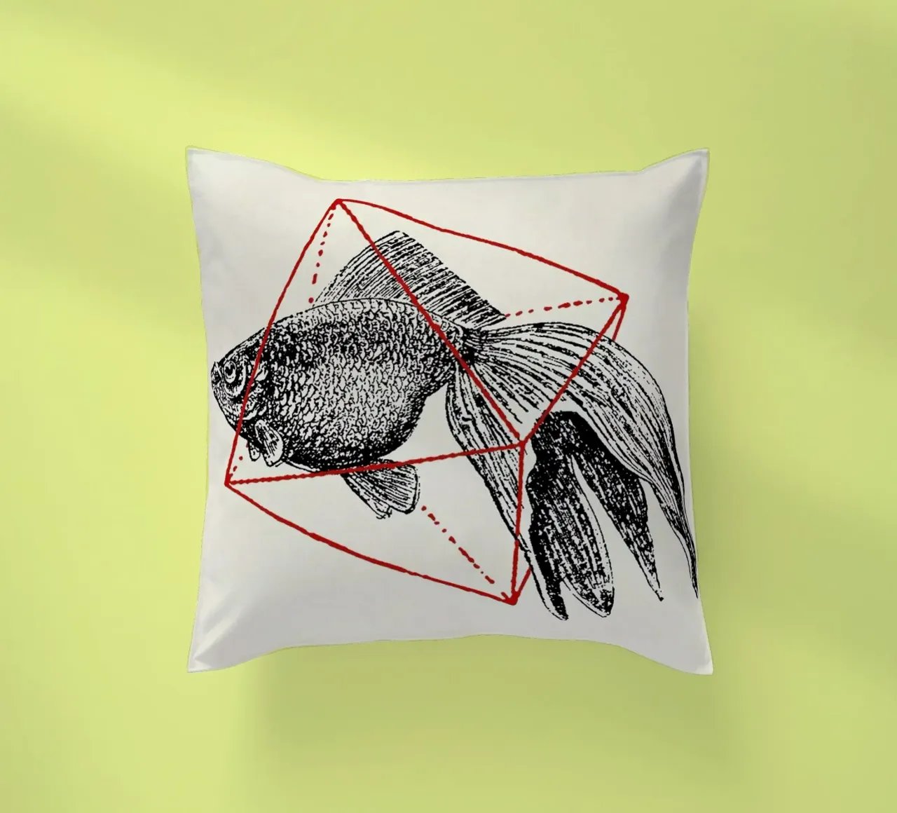 Fish in Geometrics III cuscino da Florent Bodart