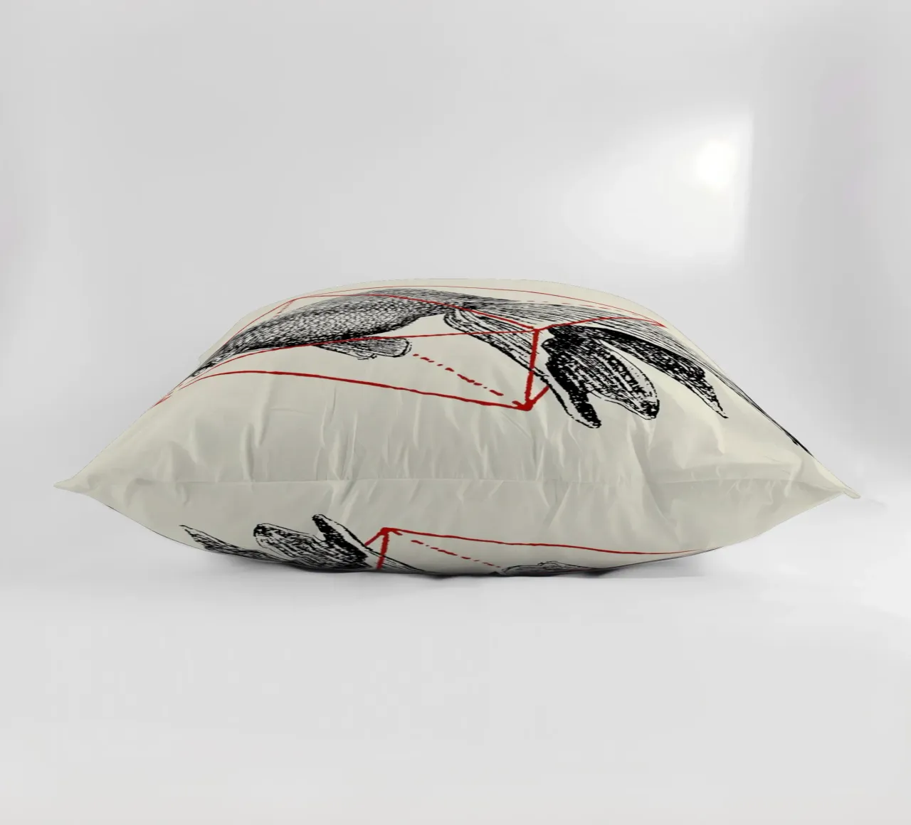 Fish in Geometrics III cuscino da Florent Bodart