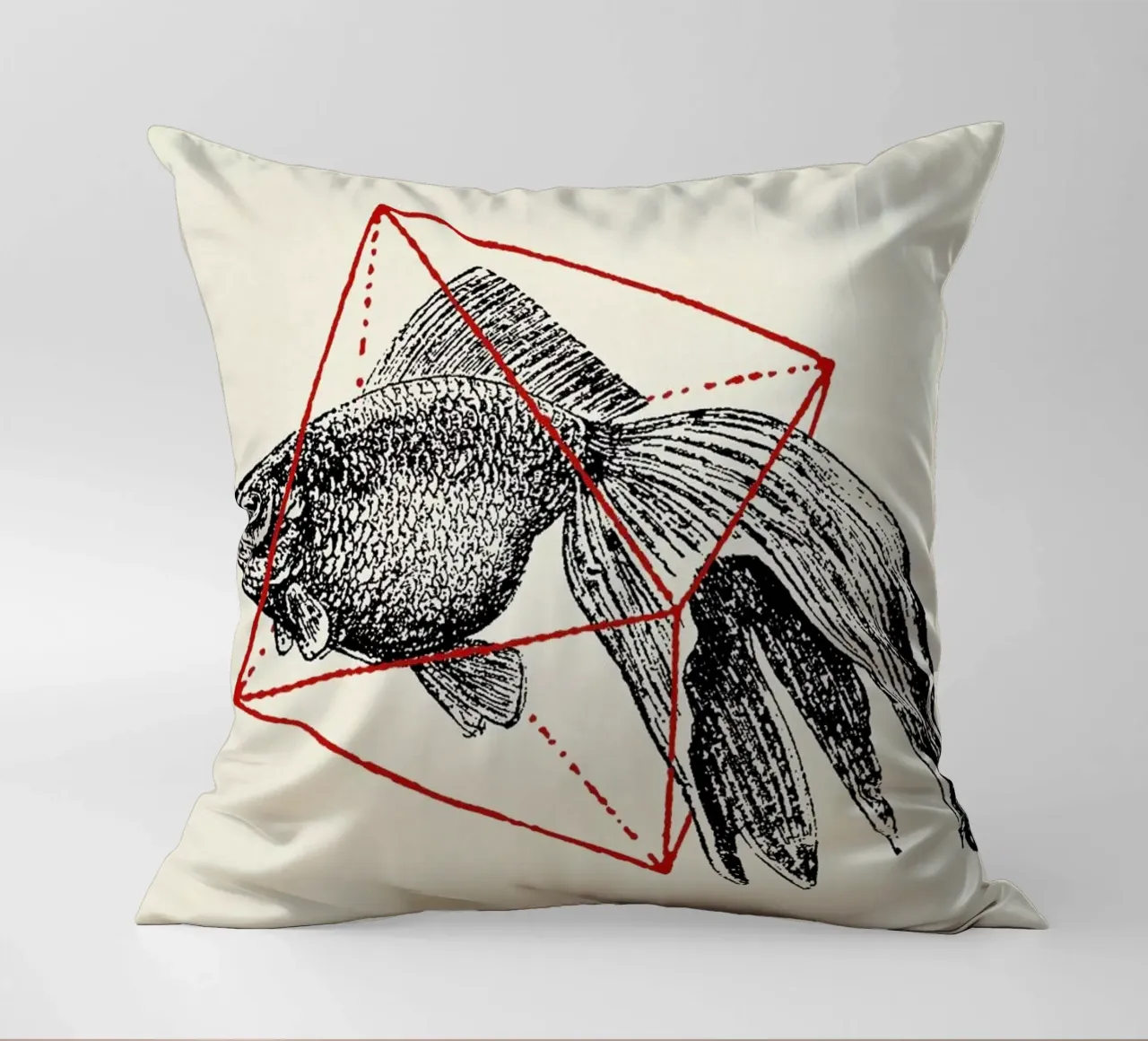 Fish in Geometrics III cuscino da Florent Bodart