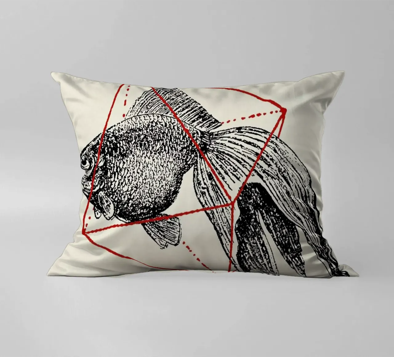 Fish in Geometrics III cuscino da Florent Bodart