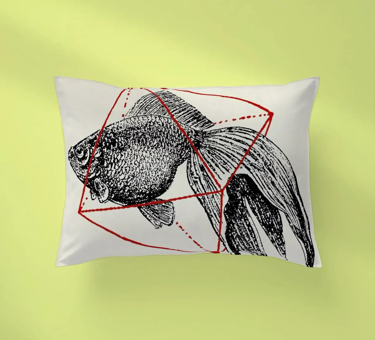 Fish in Geometrics III cuscino da Florent Bodart