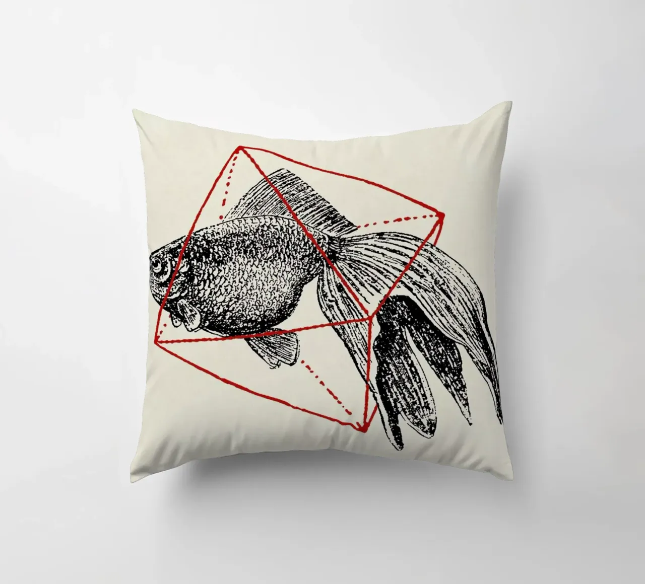 Fish in Geometrics III cuscino da Florent Bodart