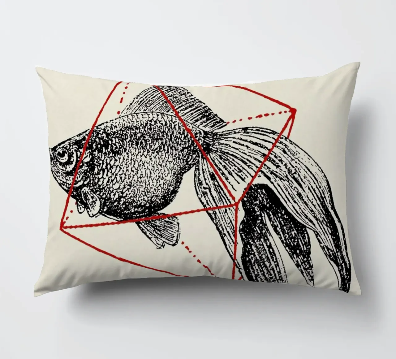 Fish in Geometrics III cuscino da Florent Bodart