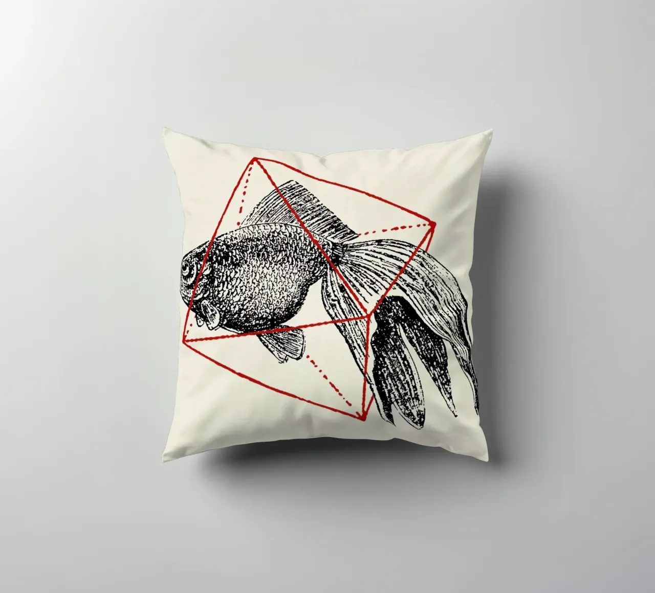 Fish in Geometrics III cuscino da Florent Bodart