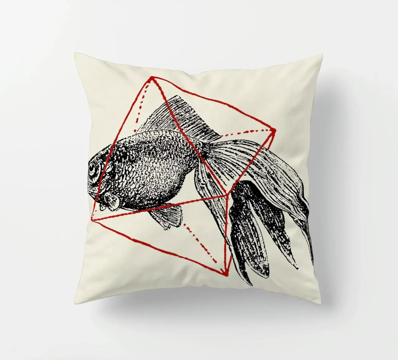 Fish in Geometrics III cuscino da Florent Bodart