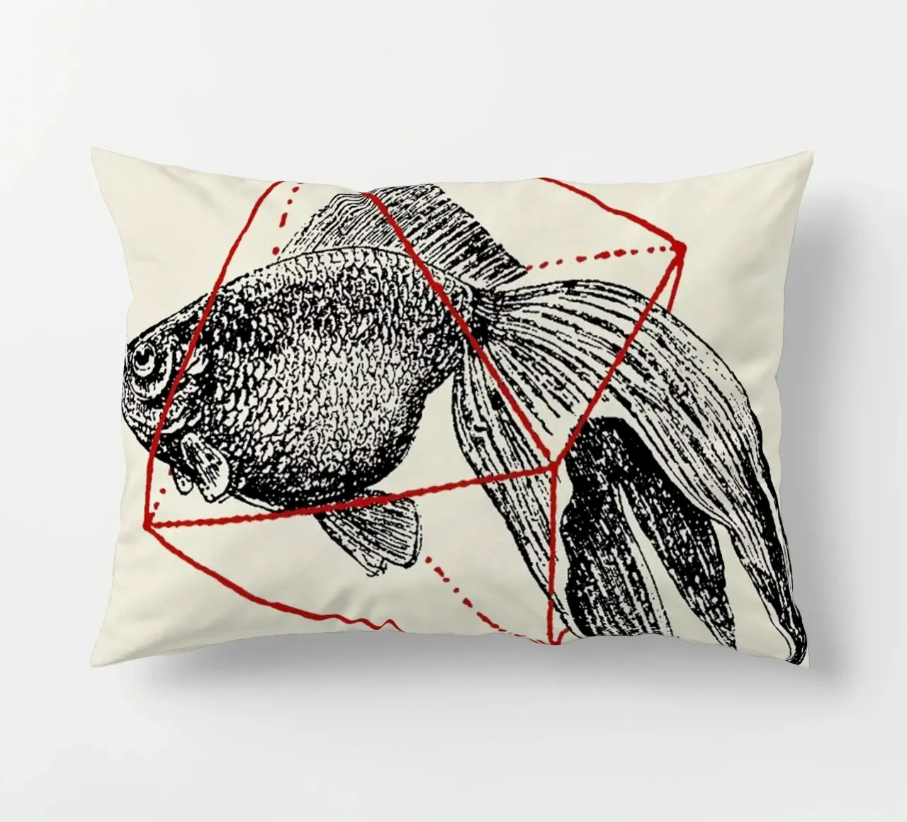 Fish in Geometrics III cuscino da Florent Bodart