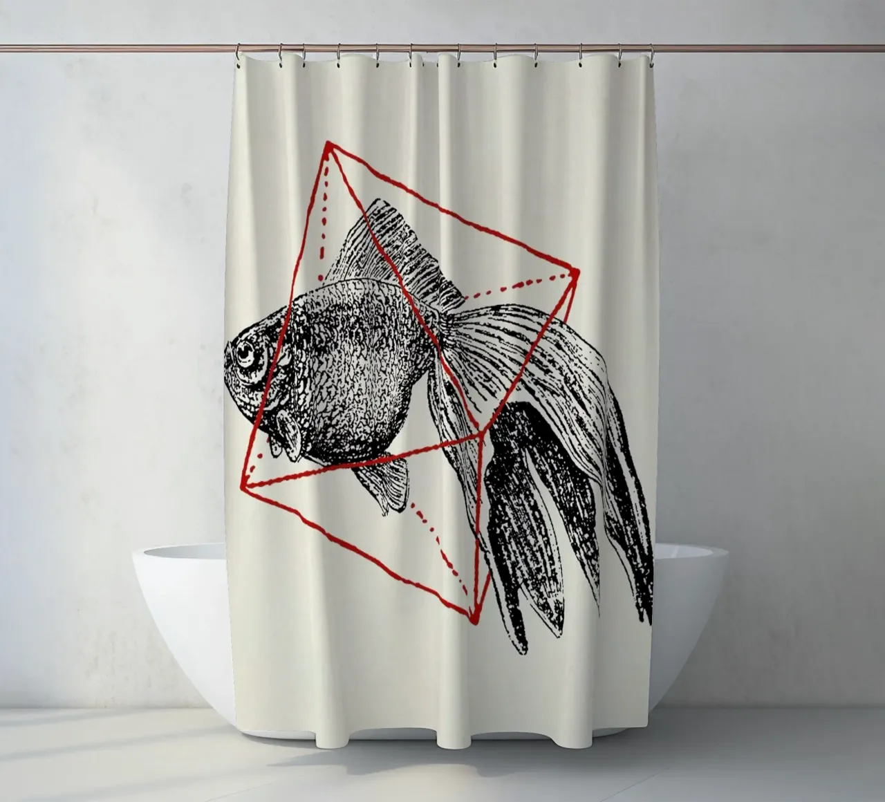Fish in Geometrics III tenda da doccia da Florent Bodart
