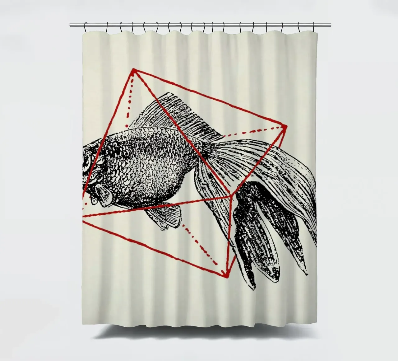 Fish in Geometrics III tenda da doccia da Florent Bodart