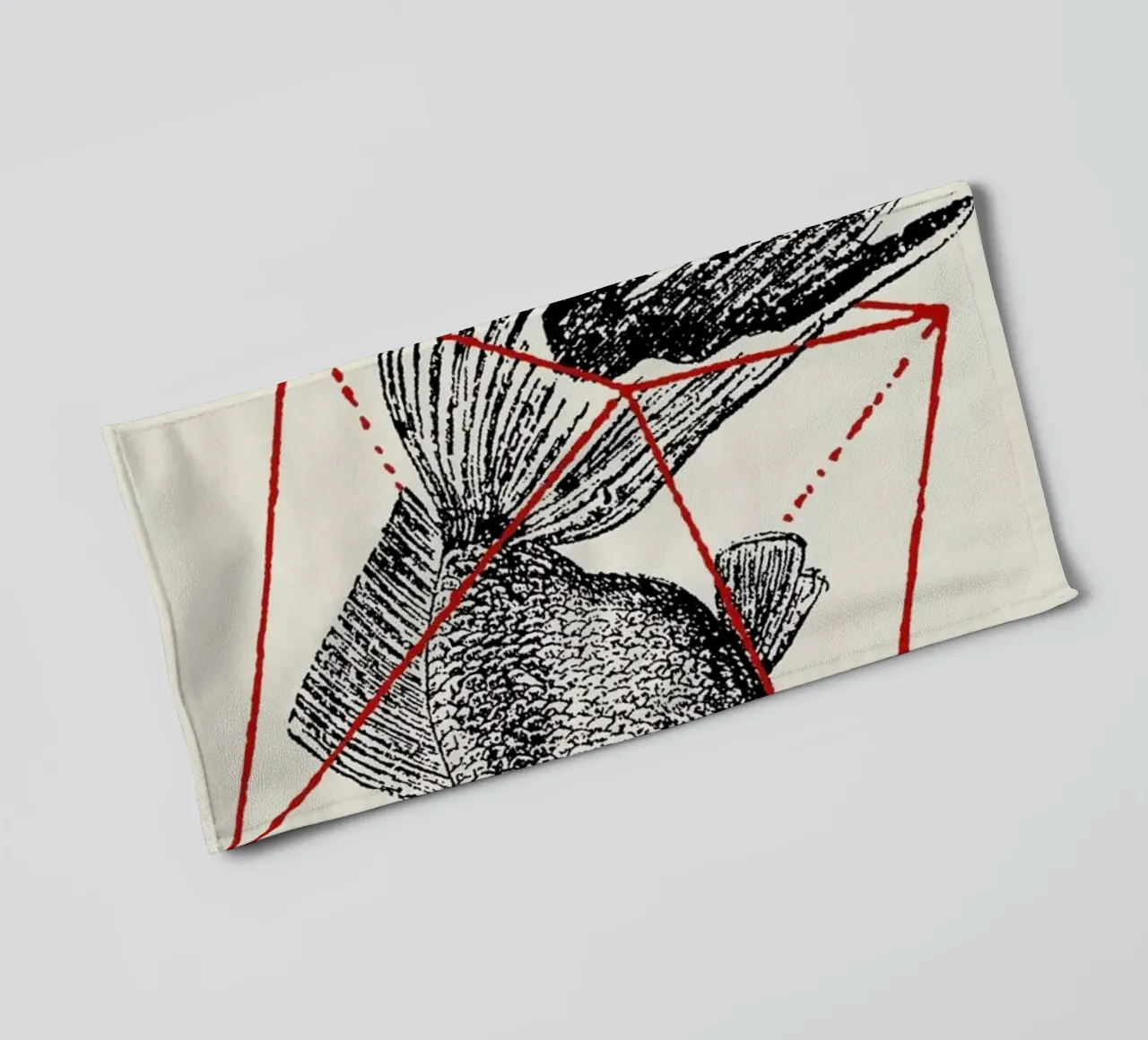 Fish in Geometrics III asciugamano da bagno da Florent Bodart