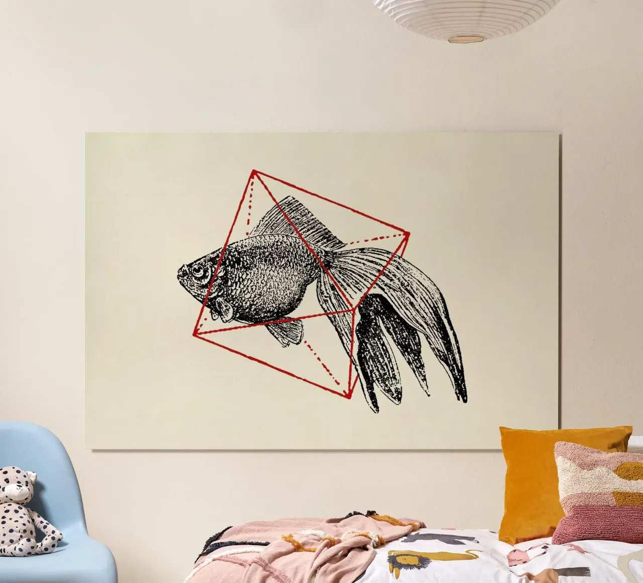 Fish in Geometrics III carta hahnemühle da Florent Bodart