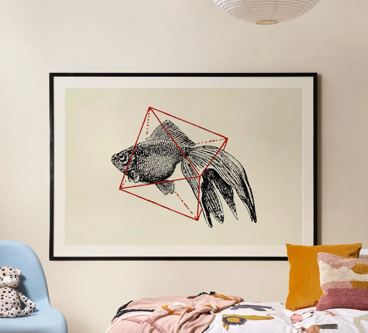 Fish in Geometrics III carta hahnemühle da Florent Bodart