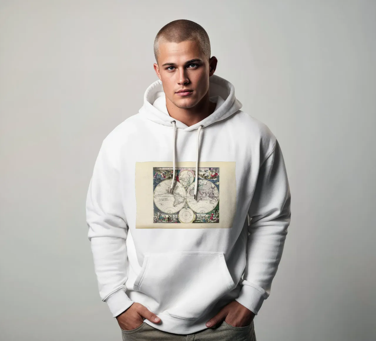 Bormeester Map Of The World felpa con cappuccio da Artokoloro Quint Lox Ltd