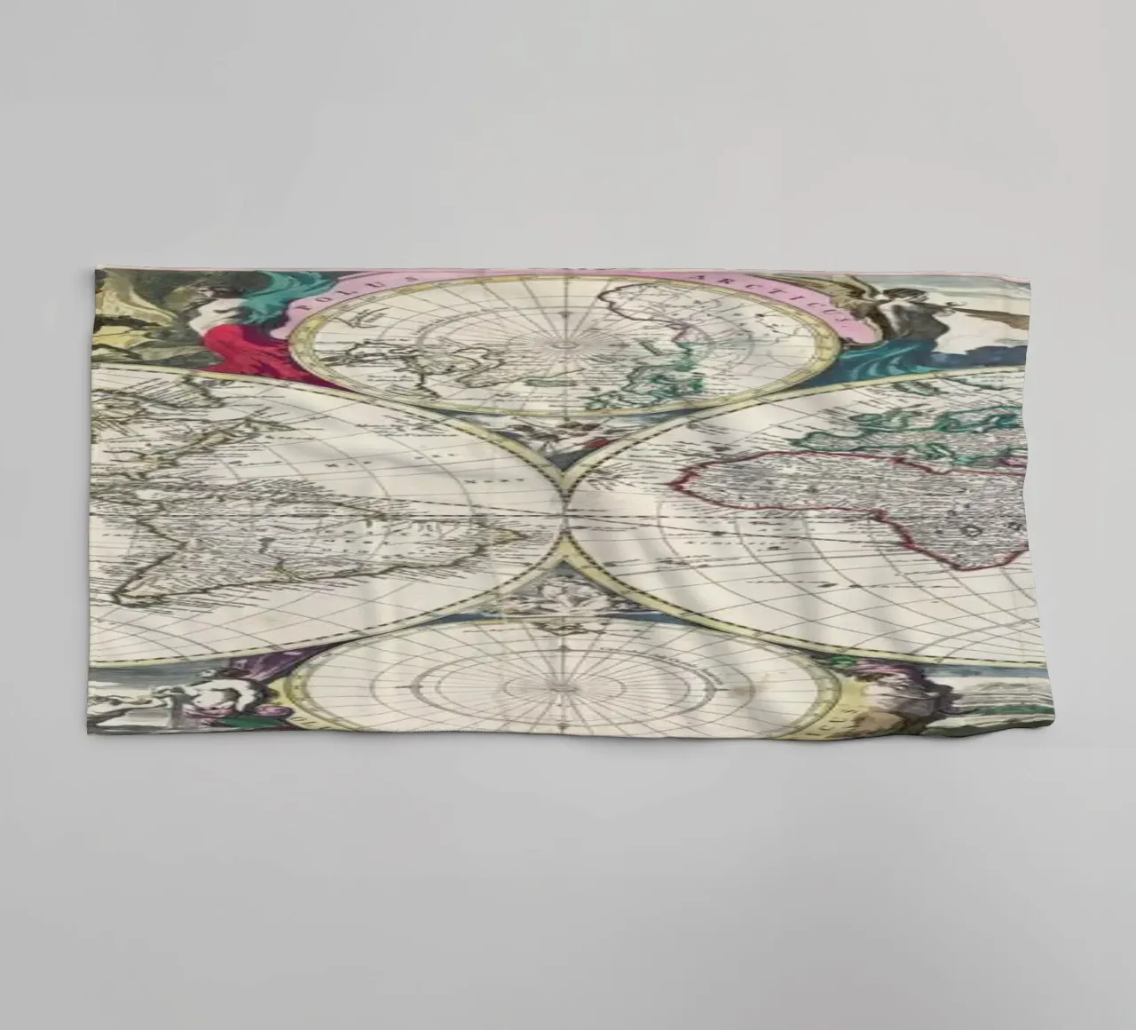 Bormeester Map Of The World asciugamano da bagno da Artokoloro Quint Lox Ltd