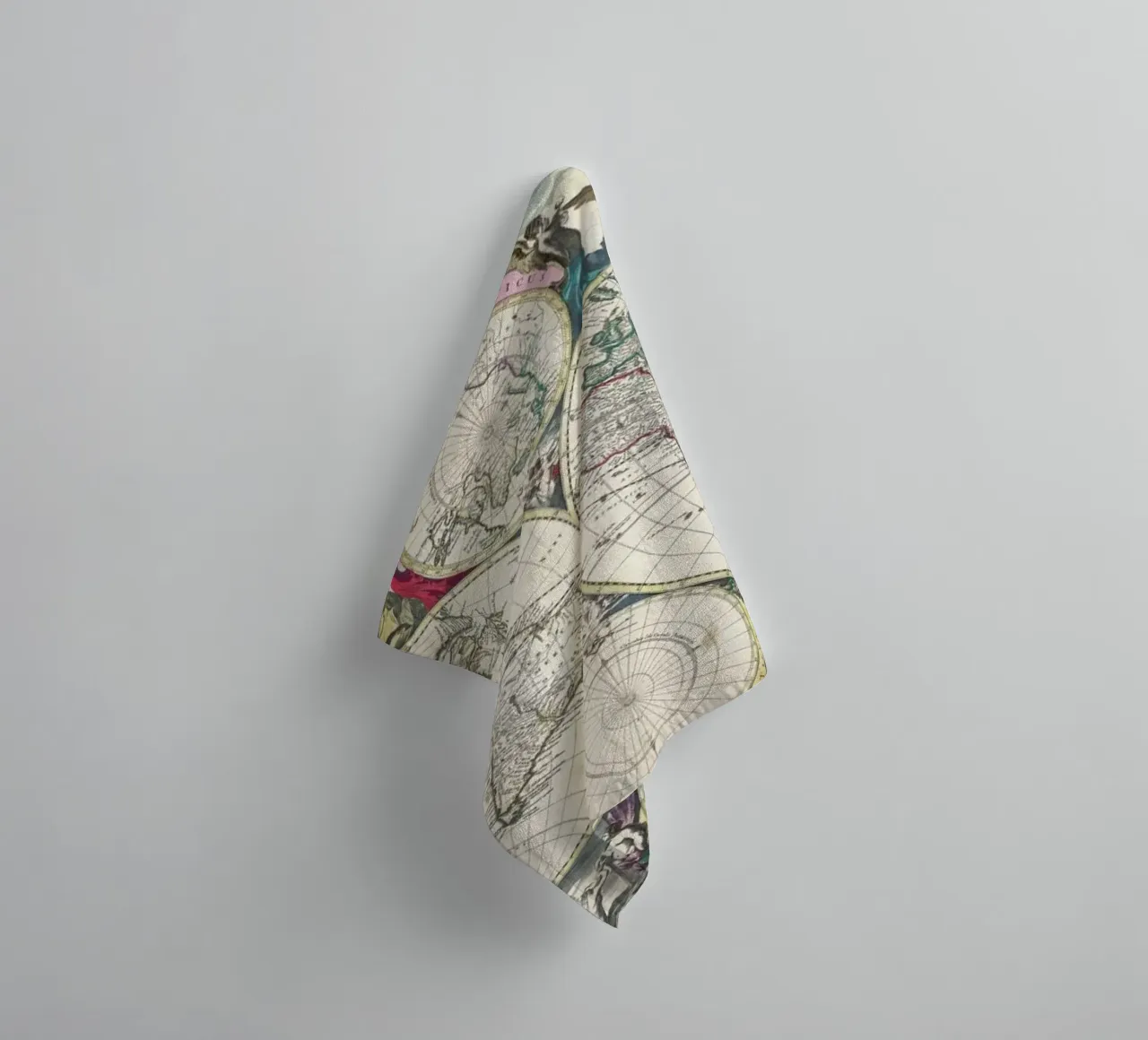 Bormeester Map Of The World asciugamano da bagno da Artokoloro Quint Lox Ltd