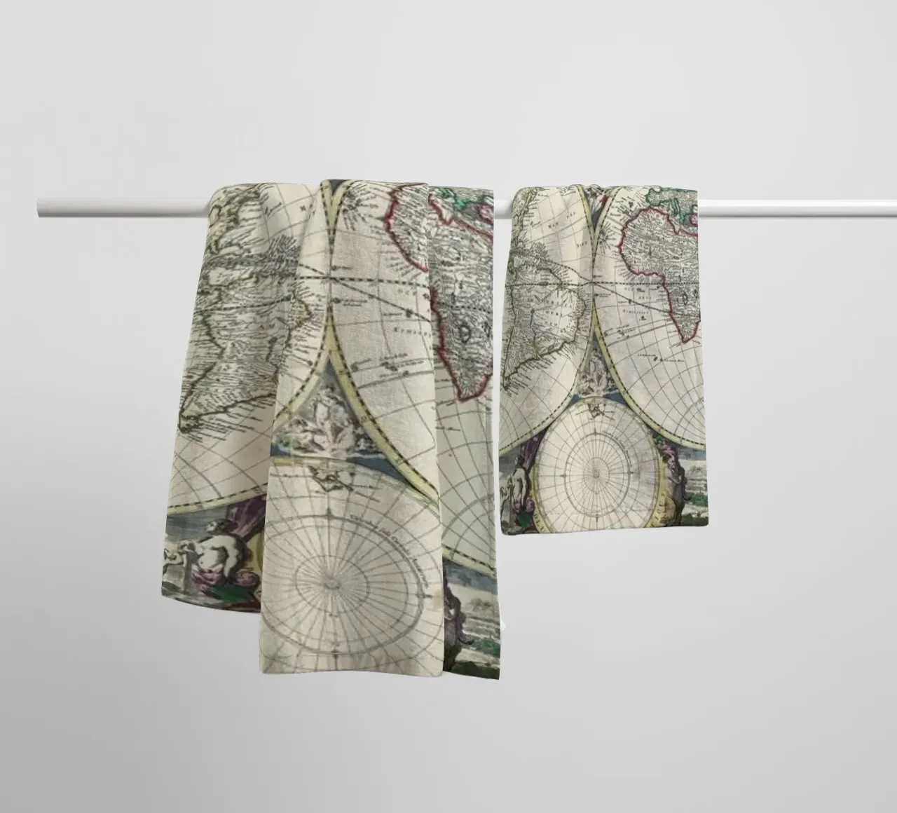 Bormeester Map Of The World asciugamano da bagno da Artokoloro Quint Lox Ltd