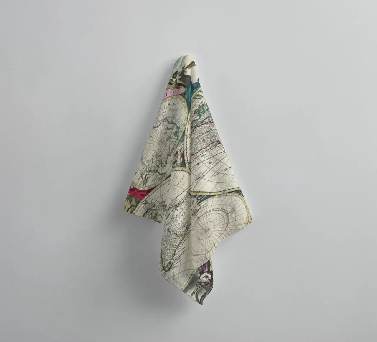 Bormeester Map Of The World asciugamano da bagno da Artokoloro Quint Lox Ltd