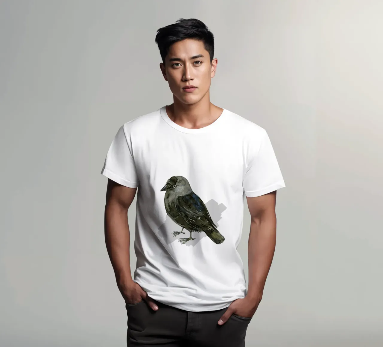 Cute jackdaw t-shirt by BwiseLizzy