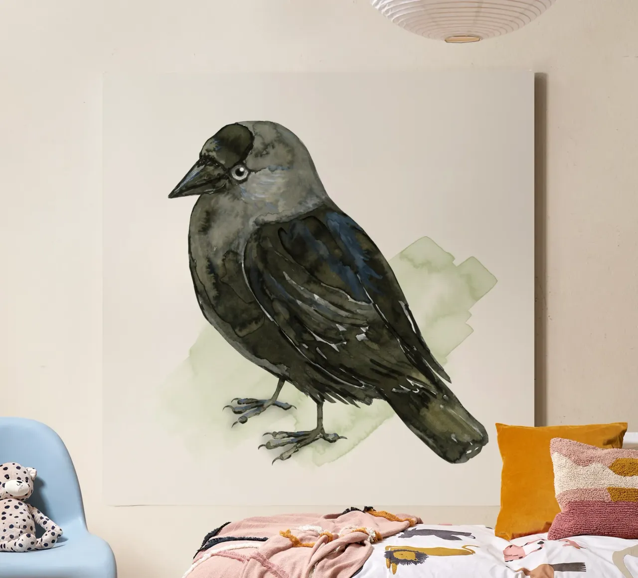 Cute jackdaw canvas by BwiseLizzy