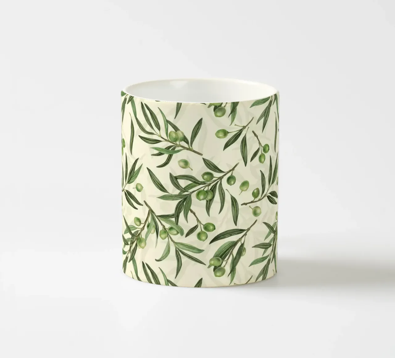 Rami d'ulivo acquerello tazza in ceramica da Painted Nature