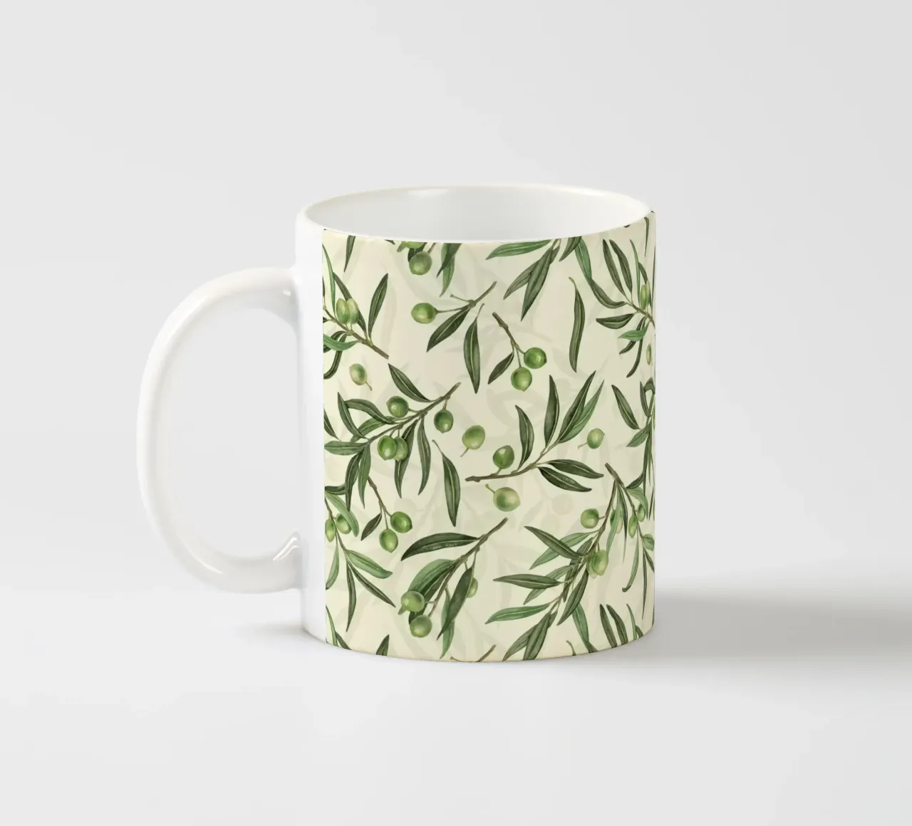 Rami d'ulivo acquerello tazza in ceramica da Painted Nature