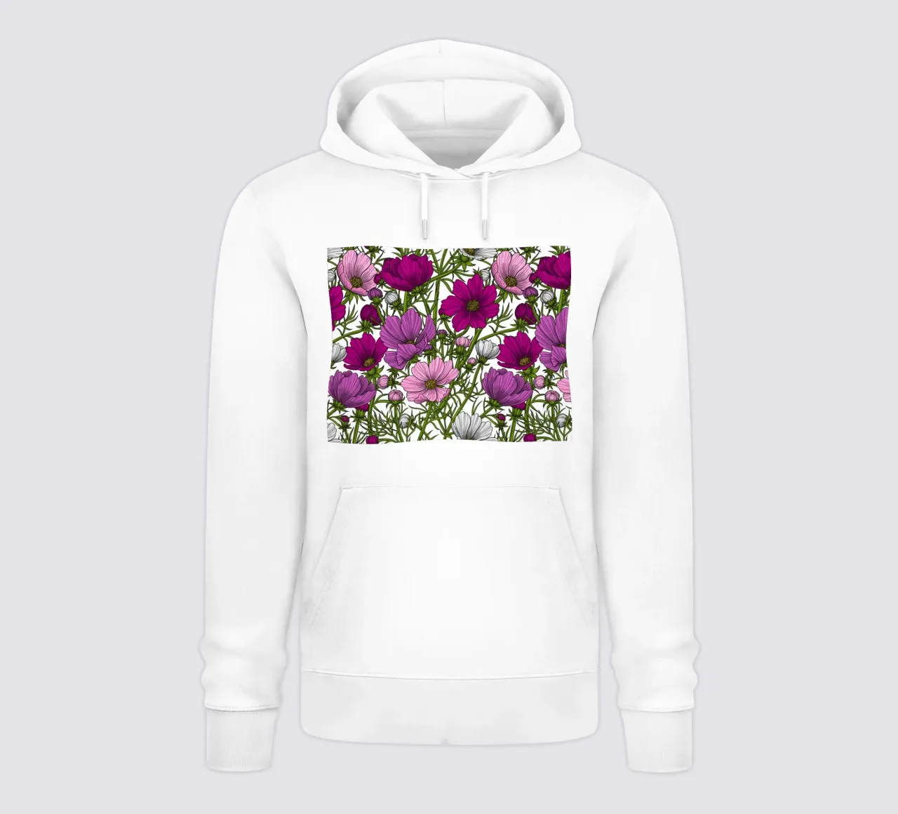Miscela di fiori di cosmo felpa con cappuccio da Painted Nature