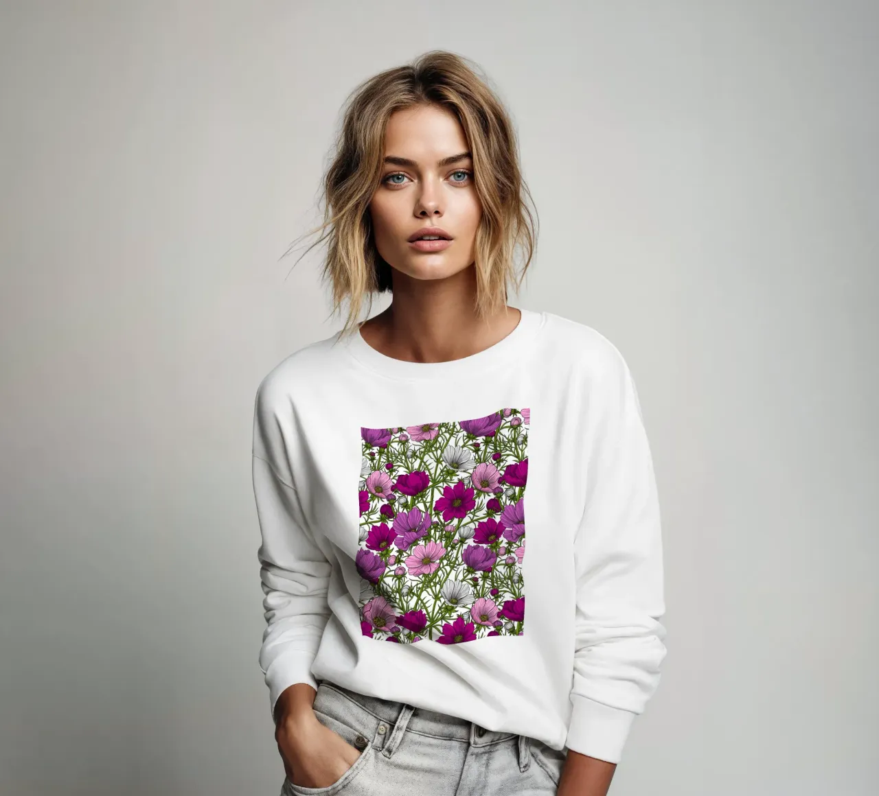 Miscela di fiori di cosmo felpa da Painted Nature