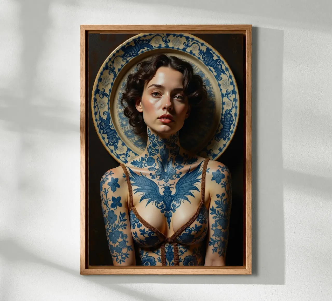 Delft Blue Portrait of Michaela alluminio dibond da Hai Maivory