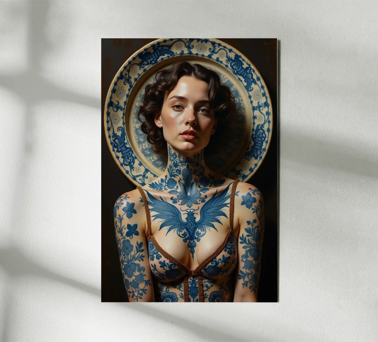 Delft Blue Portrait of Michaela alluminio dibond da Hai Maivory