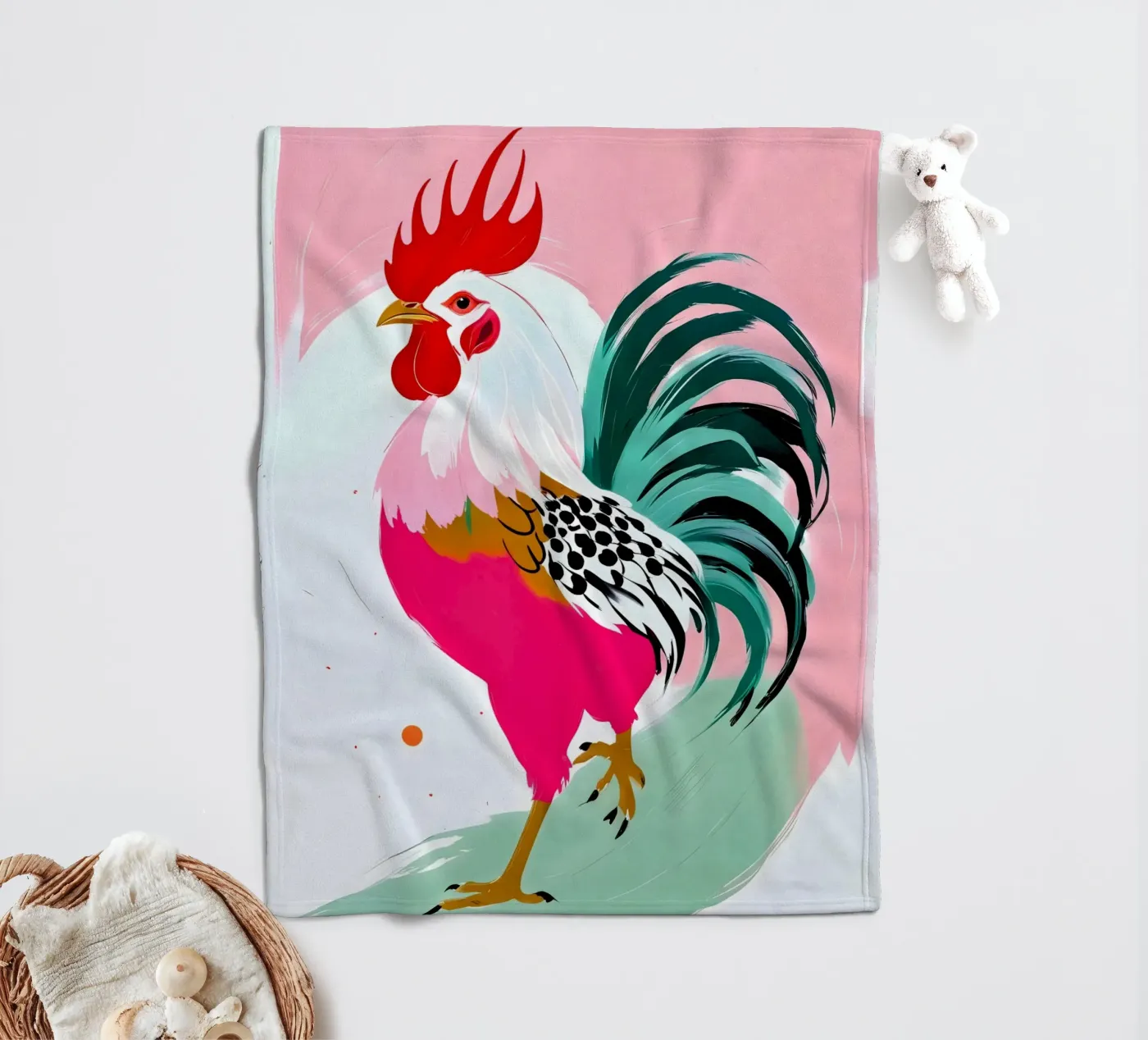Rooster fleecedeken van 83oranges.com