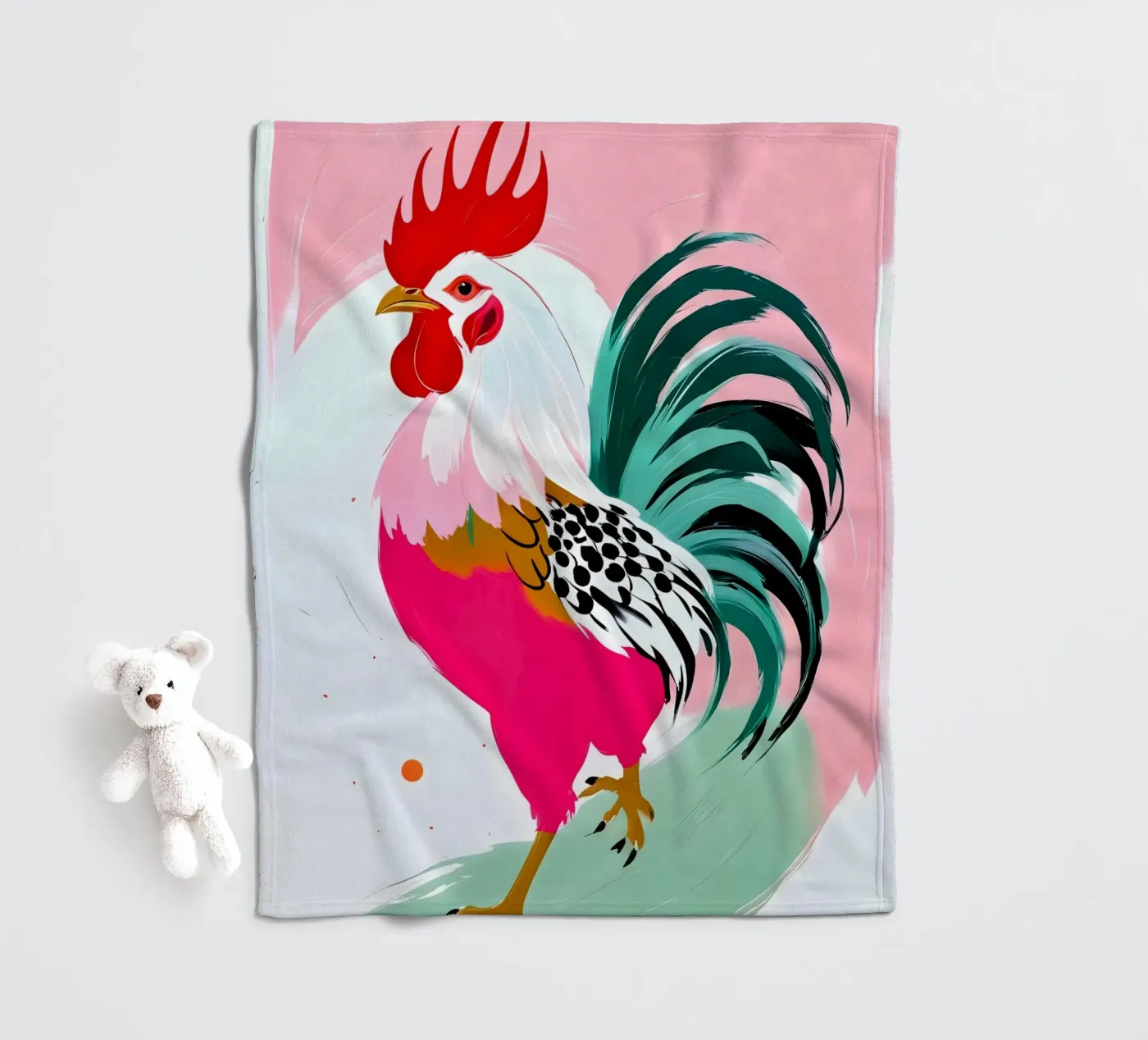 Rooster fleecedeken van 83oranges.com