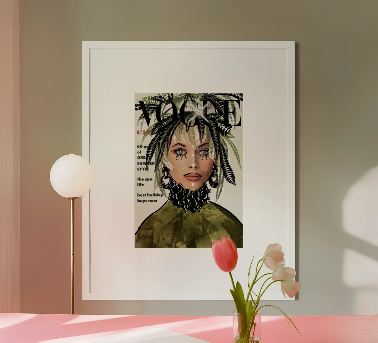 Jungle recover poster with wooden frame by Rosita Pepita