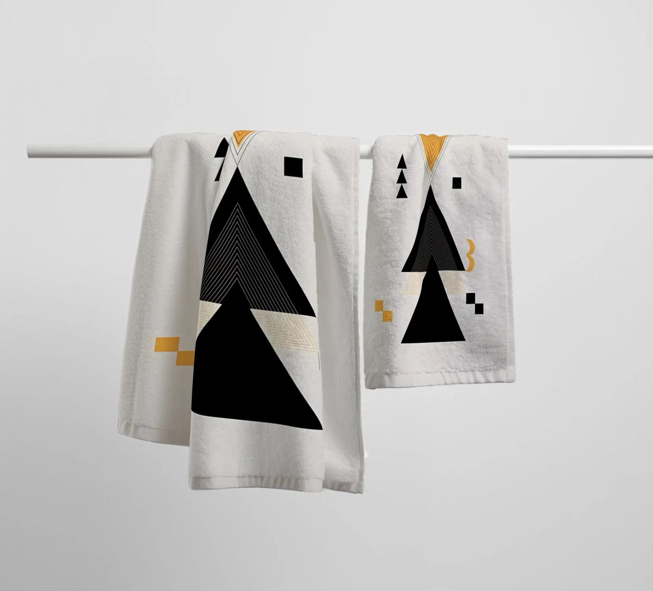 triangle shape abstract towel by Yeadon