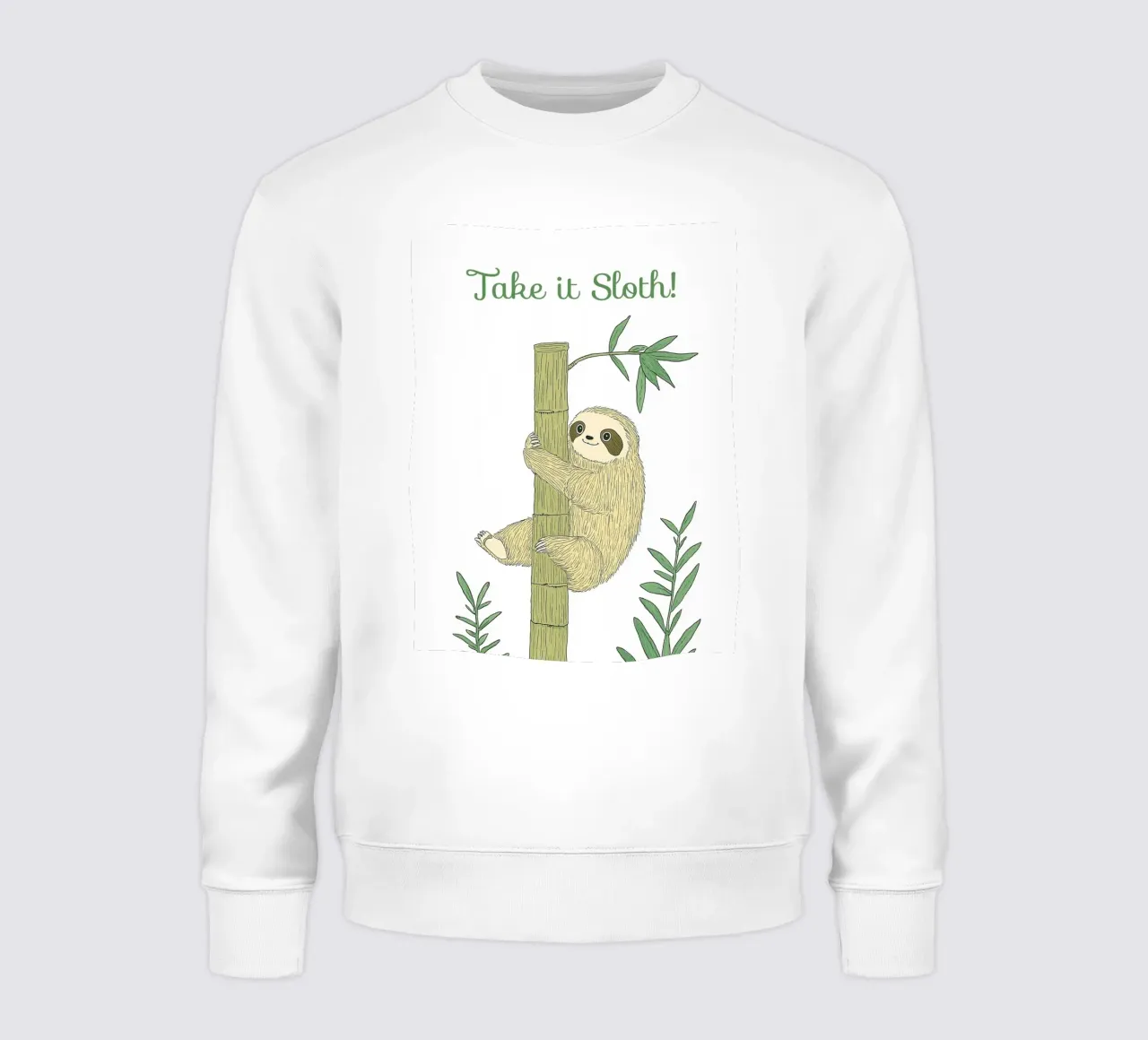 "Take it Sloth" Cute Funny Animal & Nature Forest Jungle art felpa da Kaji