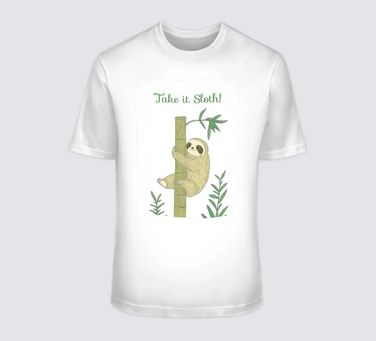 "Take it Sloth" Cute Funny Animal & Nature Forest Jungle art t-shirt da Kaji