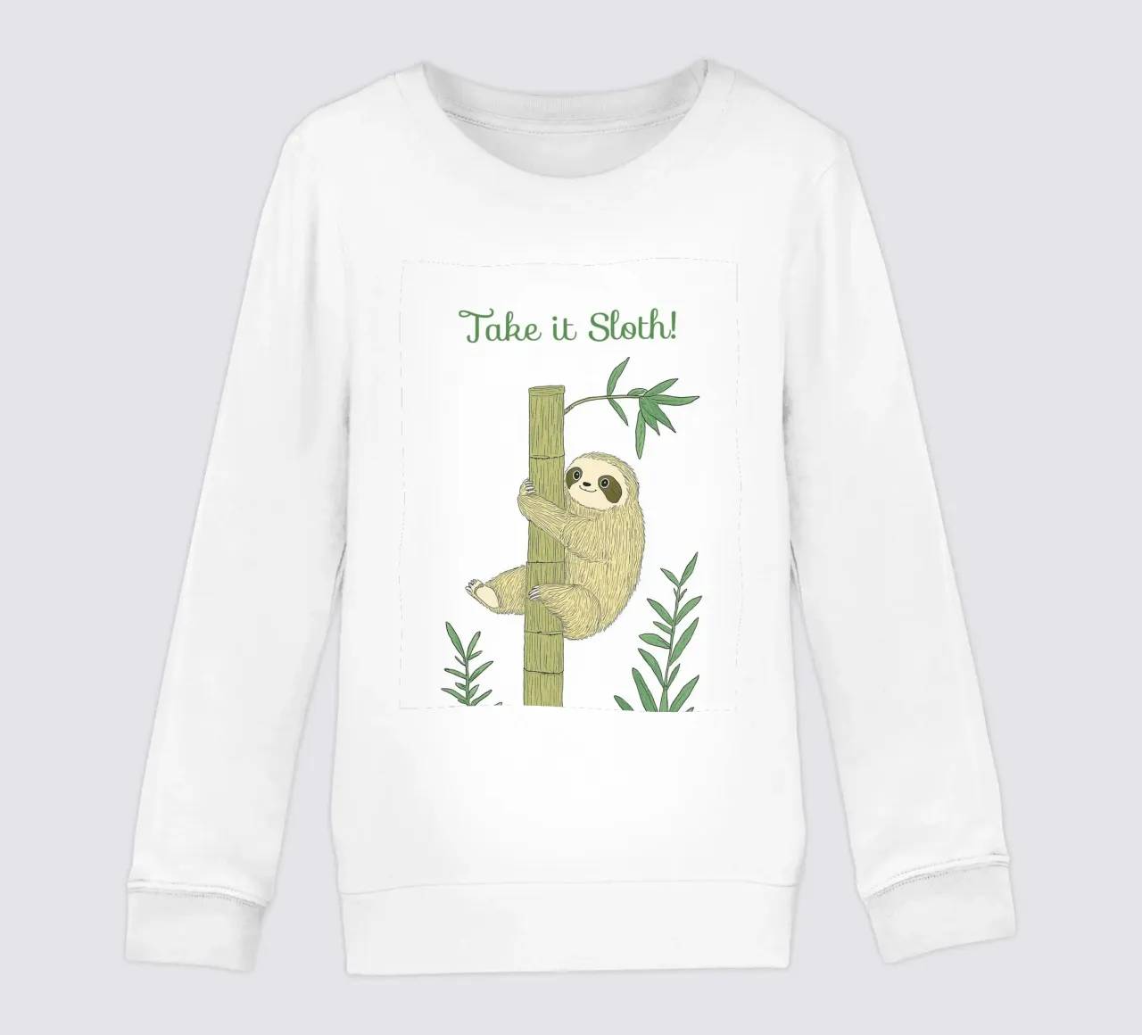 "Take it Sloth" Cute Funny Animal & Nature Forest Jungle art felpa bambino da Kaji