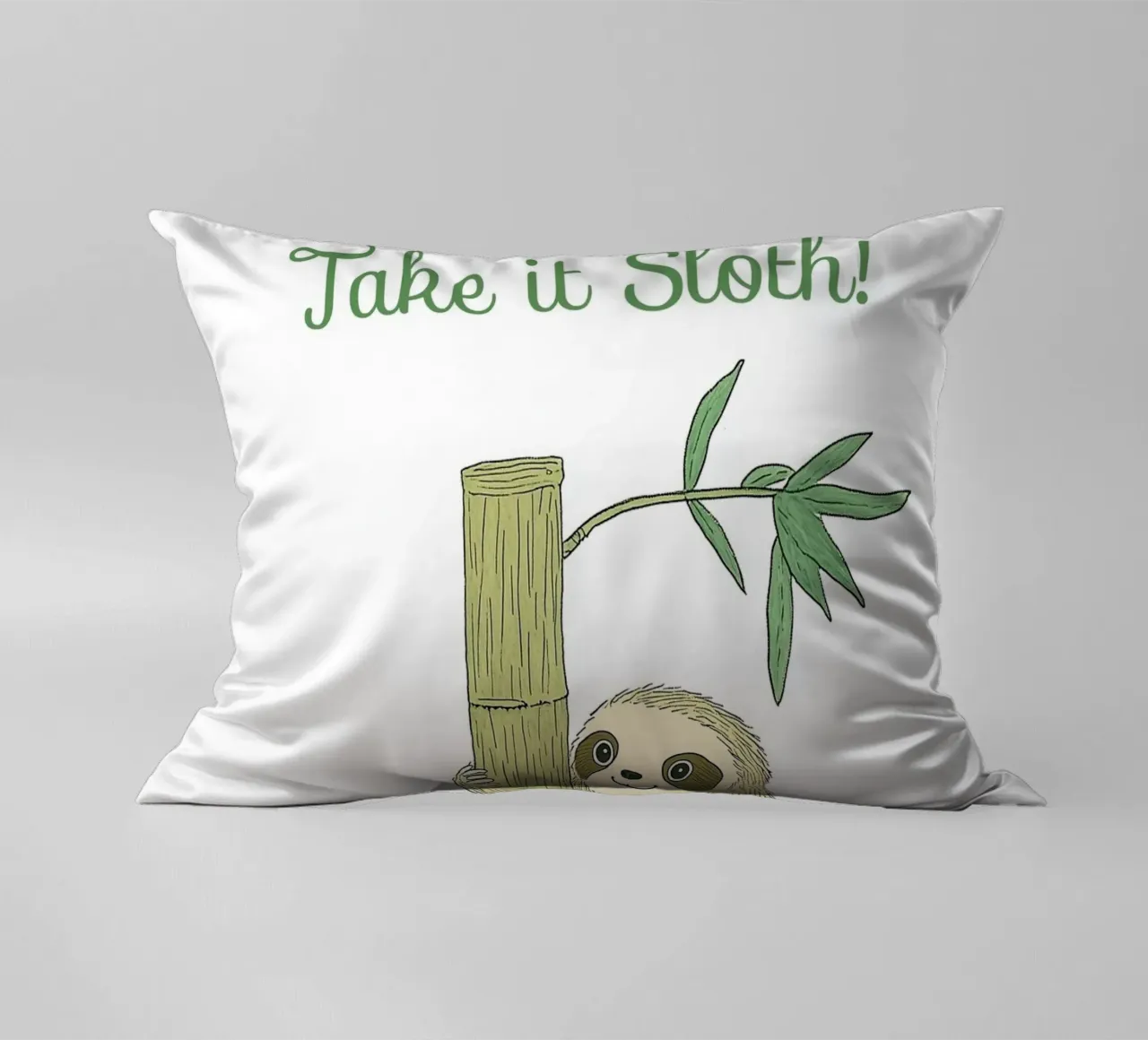 "Take it Sloth" Cute Funny Animal & Nature Forest Jungle art cuscino da Kaji