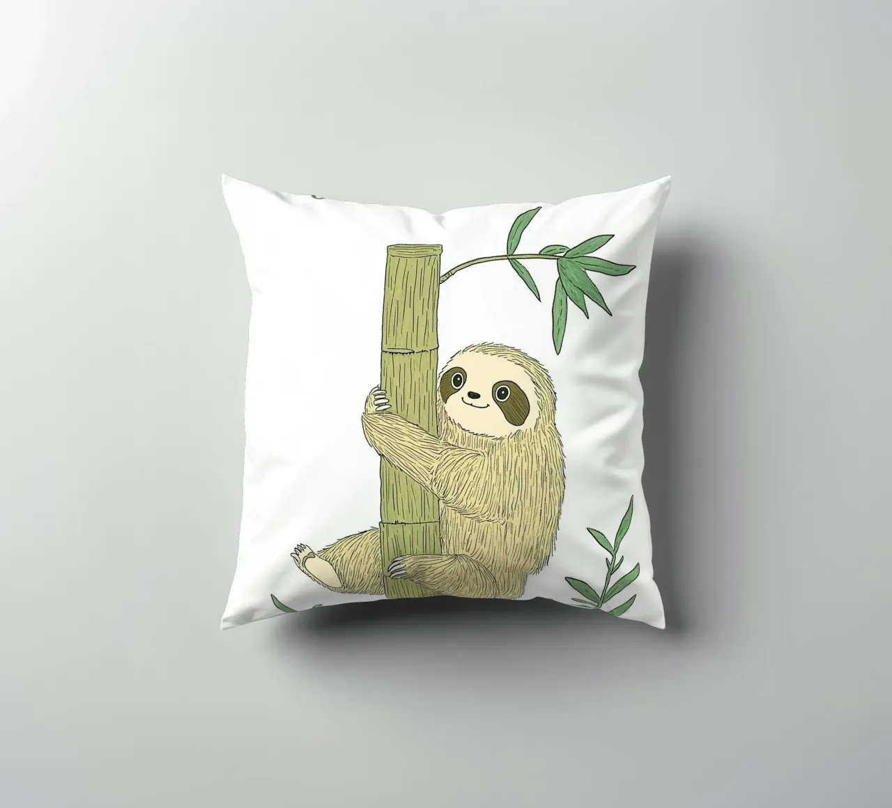 "Take it Sloth" Cute Funny Animal & Nature Forest Jungle art cuscino da Kaji