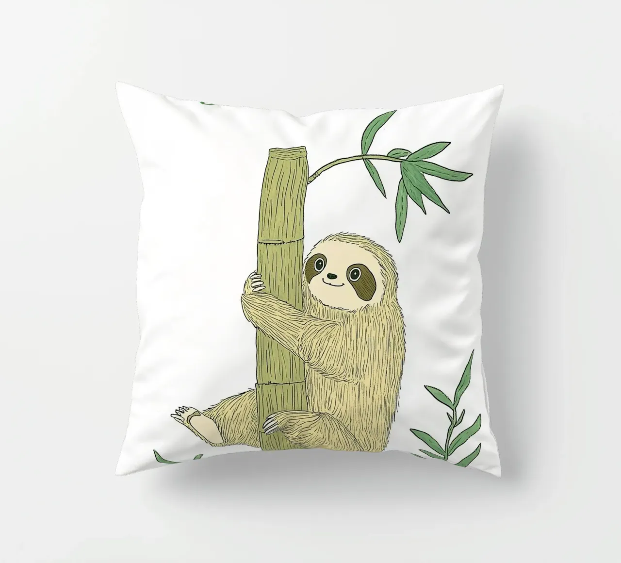 "Take it Sloth" Cute Funny Animal & Nature Forest Jungle art cuscino da Kaji