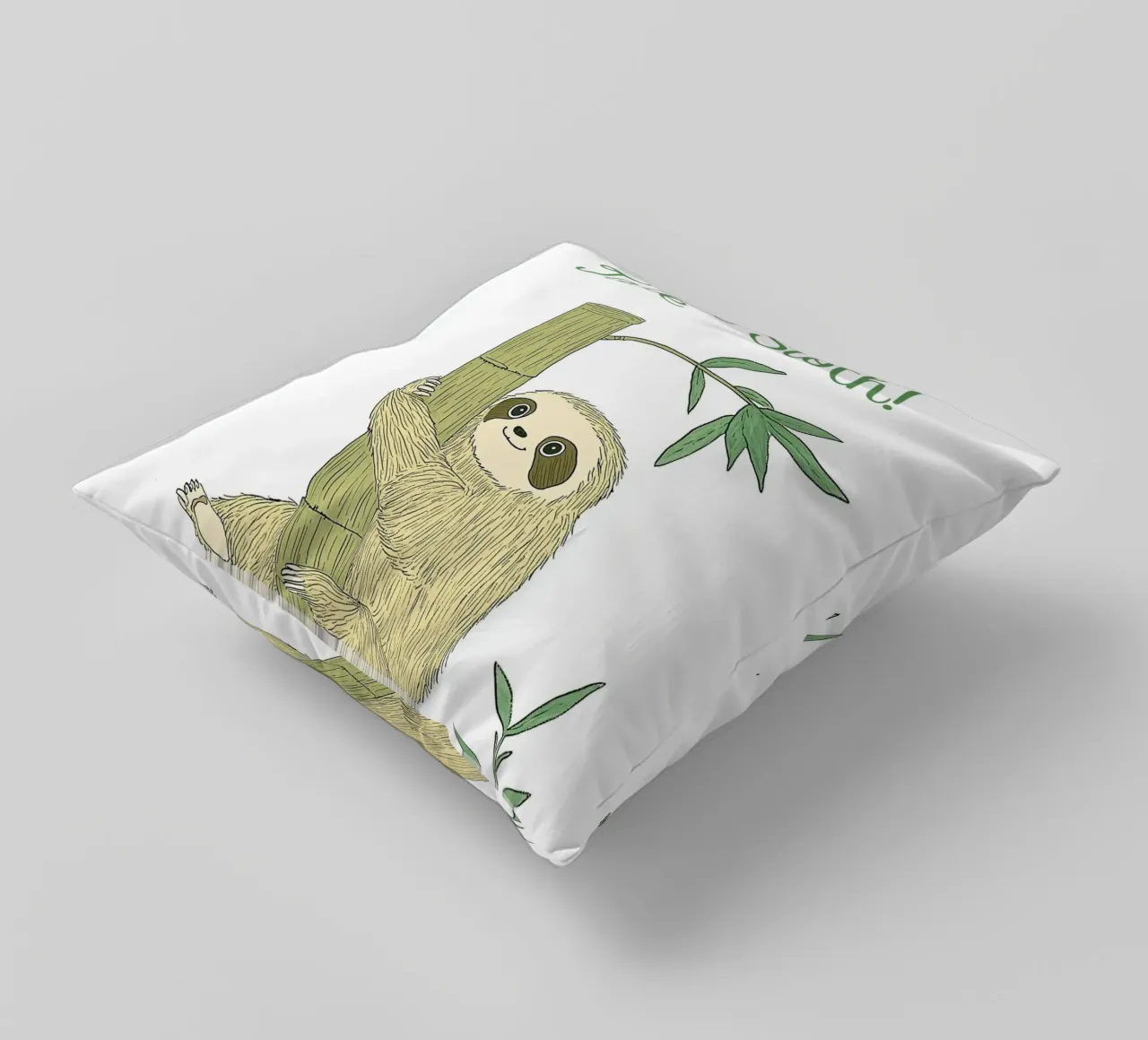 "Take it Sloth" Cute Funny Animal & Nature Forest Jungle art cuscino da Kaji