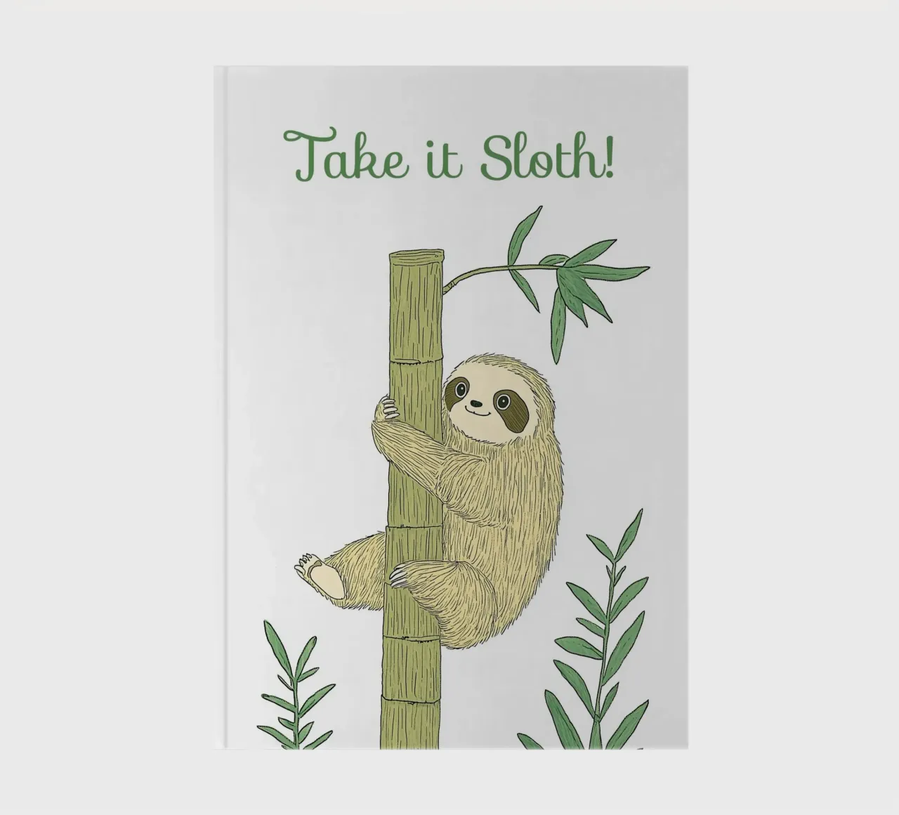 "Take it Sloth" Cute Funny Animal & Nature Forest Jungle art notitieboek van Kaji