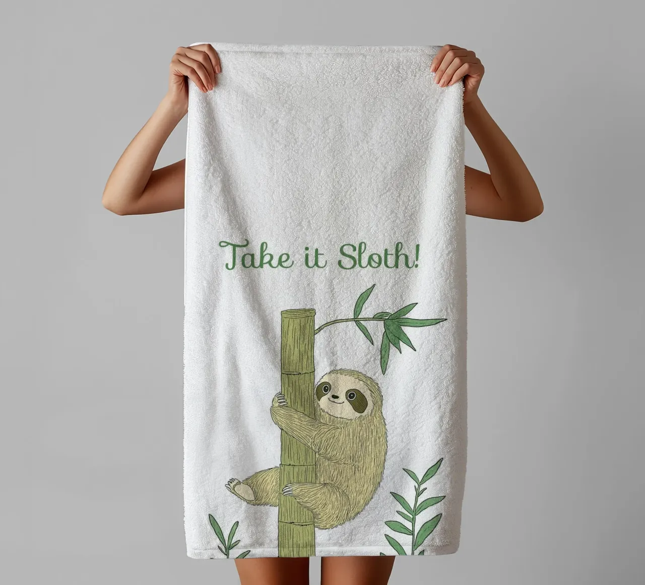 "Take it Sloth" Cute Funny Animal & Nature Forest Jungle art asciugamano da bagno da Kaji