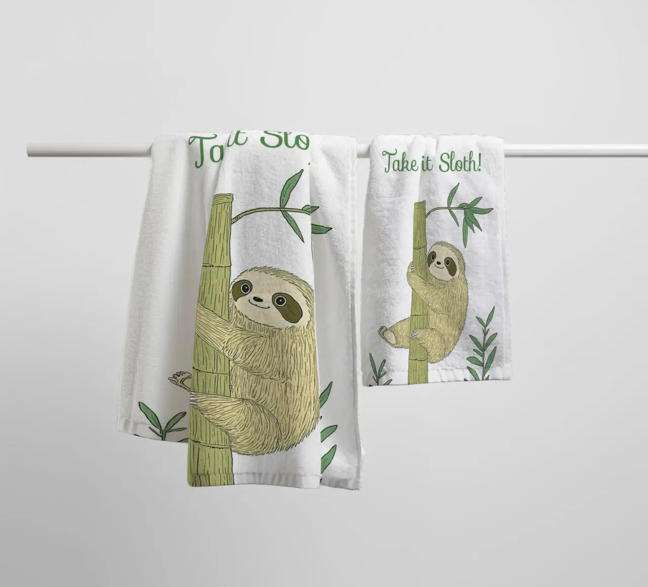 "Take it Sloth" Cute Funny Animal & Nature Forest Jungle art asciugamano da bagno da Kaji