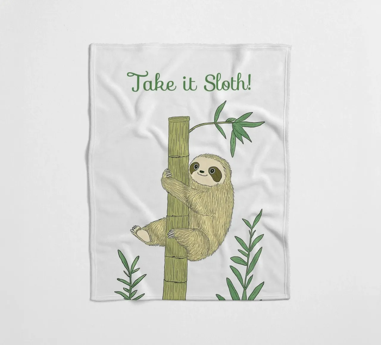 "Take it Sloth" Cute Funny Animal & Nature Forest Jungle art coperta in pile da Kaji