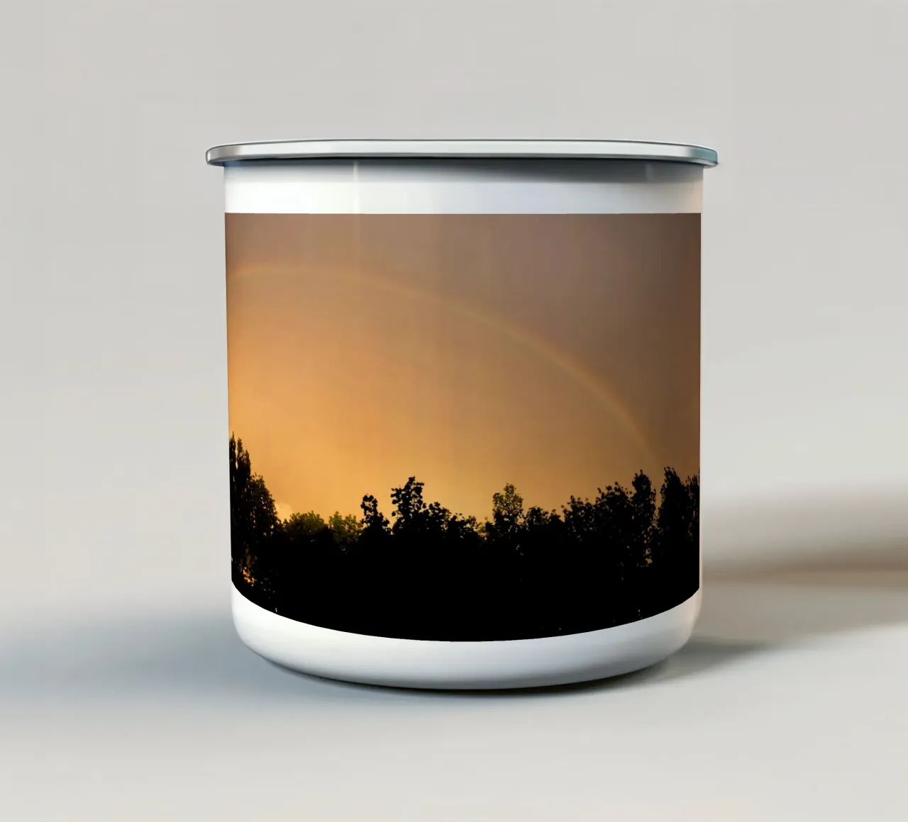 Arcobaleno al tramonto tazza in smalto da Teresa André