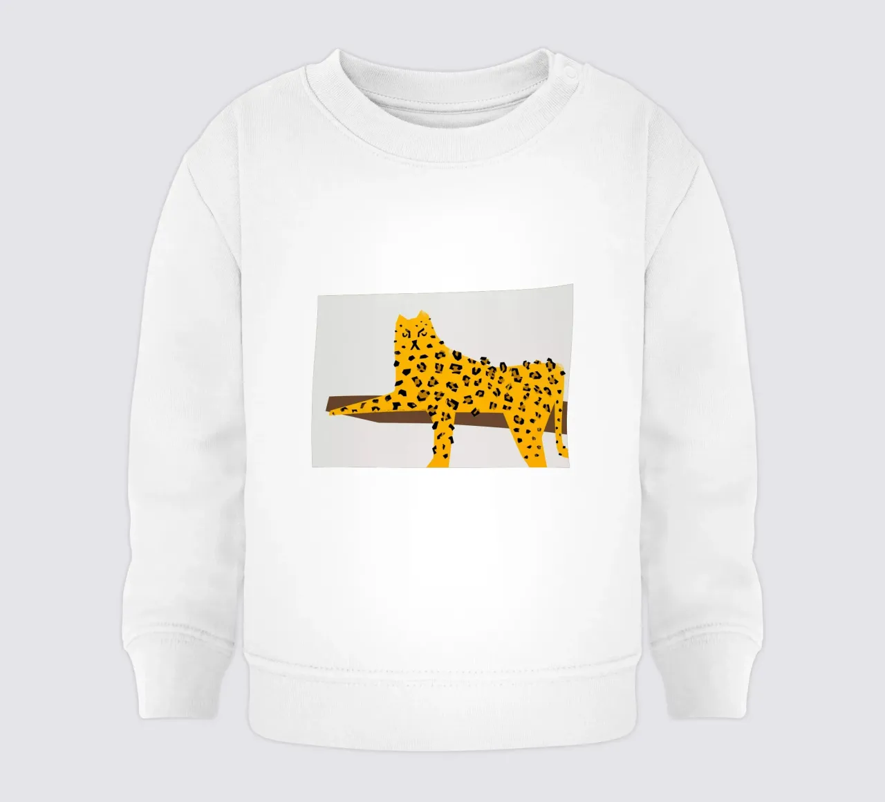 Leopard Lounging baby sweatshirt by Fox & Velvet