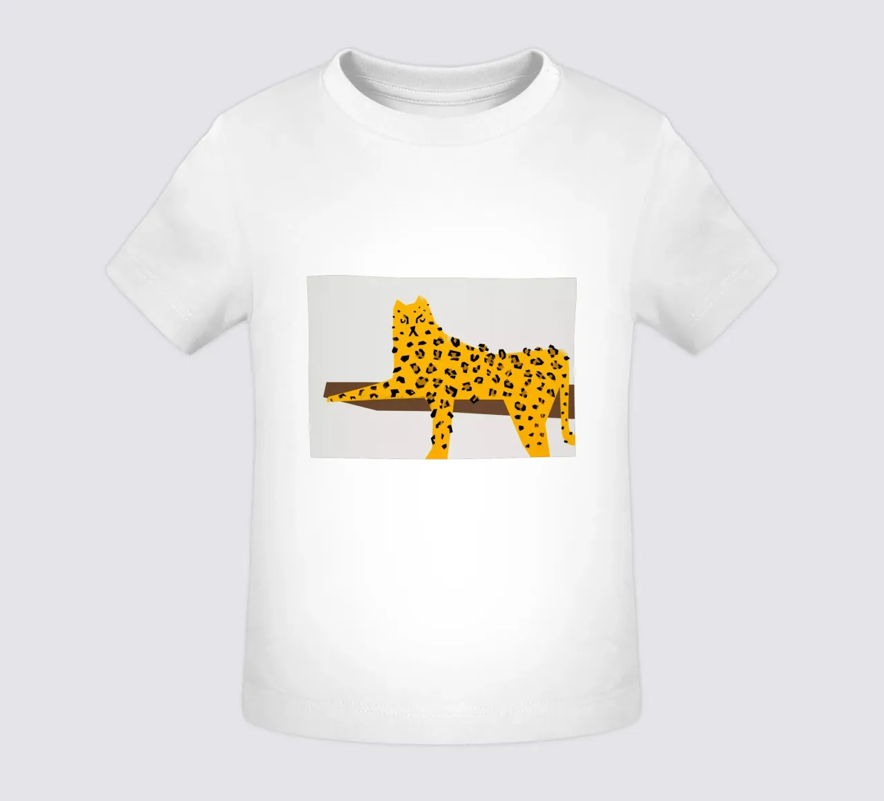 Leopard Lounging baby t-shirt by Fox & Velvet