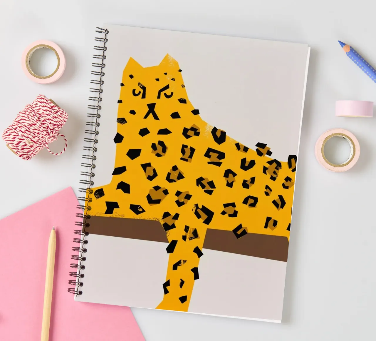 Leopard Lounging spiral notebook by Fox & Velvet