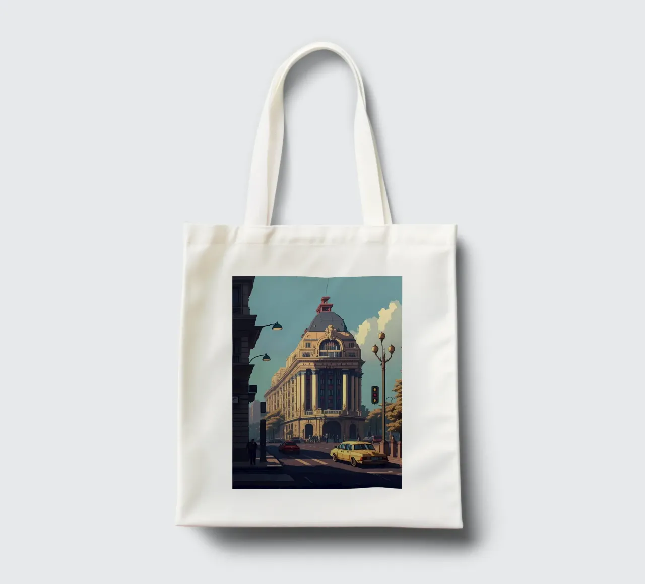 Bucarest 02 Pixel Art borsa in juta da Bernotas